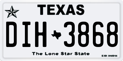TX license plate DIH3868