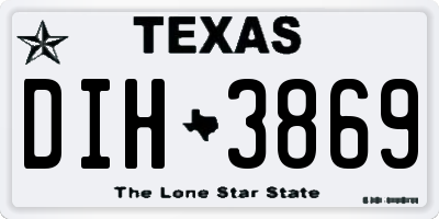 TX license plate DIH3869