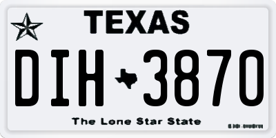 TX license plate DIH3870