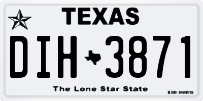 TX license plate DIH3871