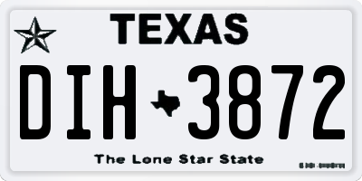 TX license plate DIH3872
