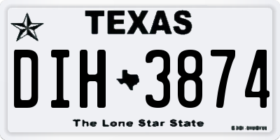 TX license plate DIH3874
