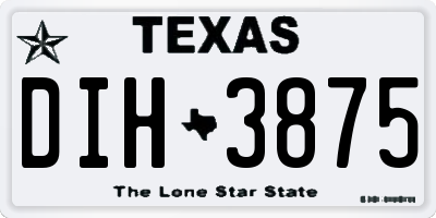 TX license plate DIH3875
