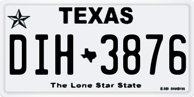 TX license plate DIH3876