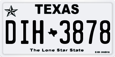 TX license plate DIH3878
