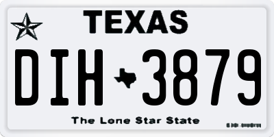 TX license plate DIH3879
