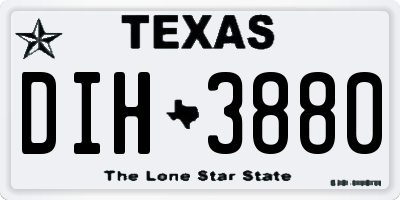 TX license plate DIH3880