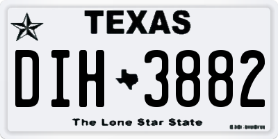 TX license plate DIH3882