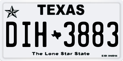 TX license plate DIH3883