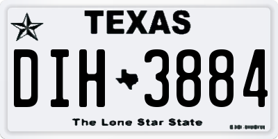 TX license plate DIH3884
