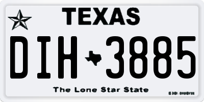 TX license plate DIH3885