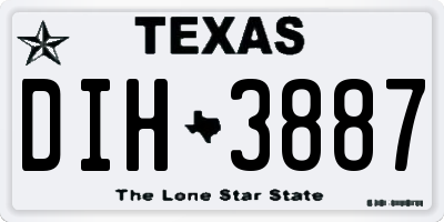 TX license plate DIH3887
