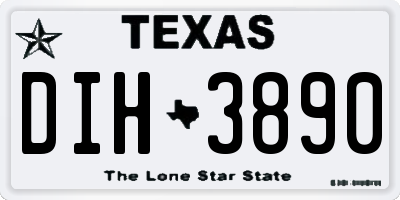 TX license plate DIH3890