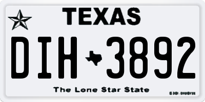 TX license plate DIH3892
