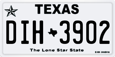 TX license plate DIH3902