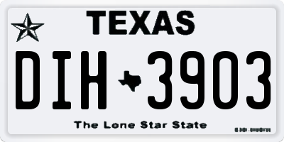 TX license plate DIH3903