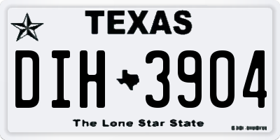 TX license plate DIH3904