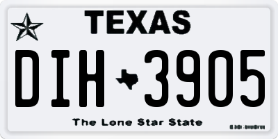 TX license plate DIH3905