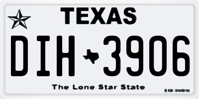 TX license plate DIH3906
