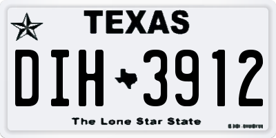 TX license plate DIH3912