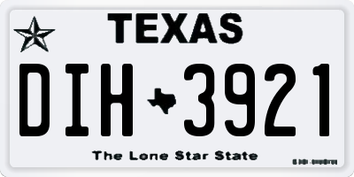 TX license plate DIH3921