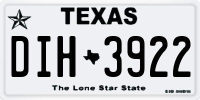 TX license plate DIH3922