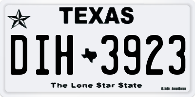 TX license plate DIH3923
