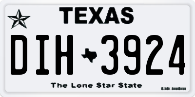 TX license plate DIH3924
