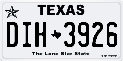 TX license plate DIH3926