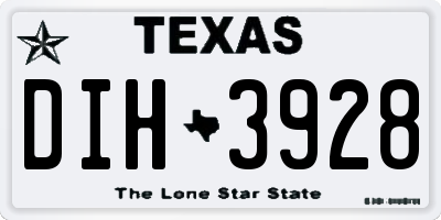 TX license plate DIH3928