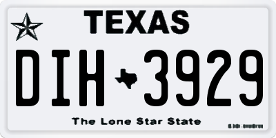 TX license plate DIH3929