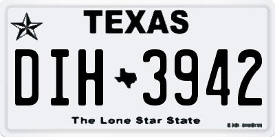 TX license plate DIH3942