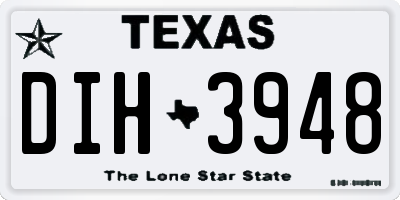 TX license plate DIH3948