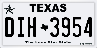 TX license plate DIH3954