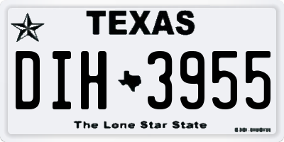 TX license plate DIH3955