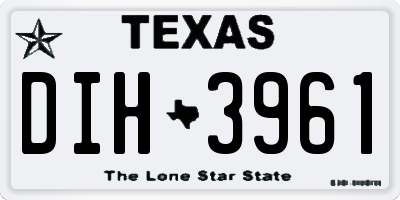 TX license plate DIH3961