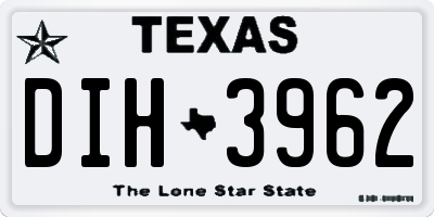 TX license plate DIH3962