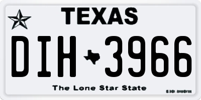 TX license plate DIH3966