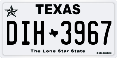 TX license plate DIH3967