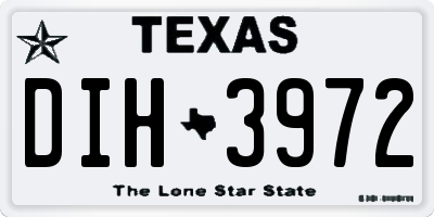 TX license plate DIH3972