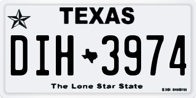 TX license plate DIH3974