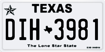 TX license plate DIH3981