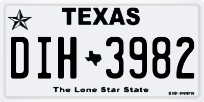 TX license plate DIH3982