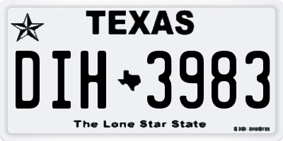 TX license plate DIH3983
