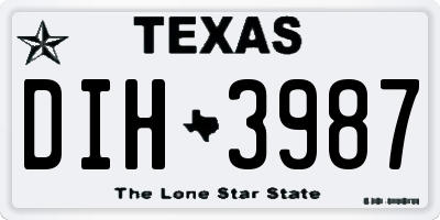 TX license plate DIH3987