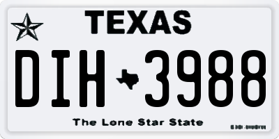 TX license plate DIH3988