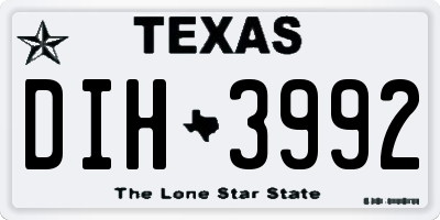 TX license plate DIH3992