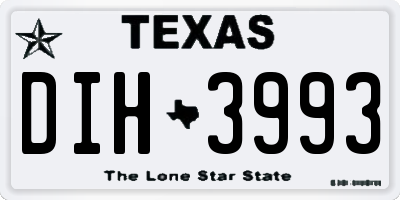 TX license plate DIH3993