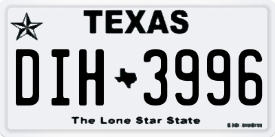 TX license plate DIH3996