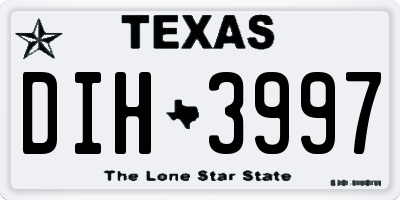 TX license plate DIH3997